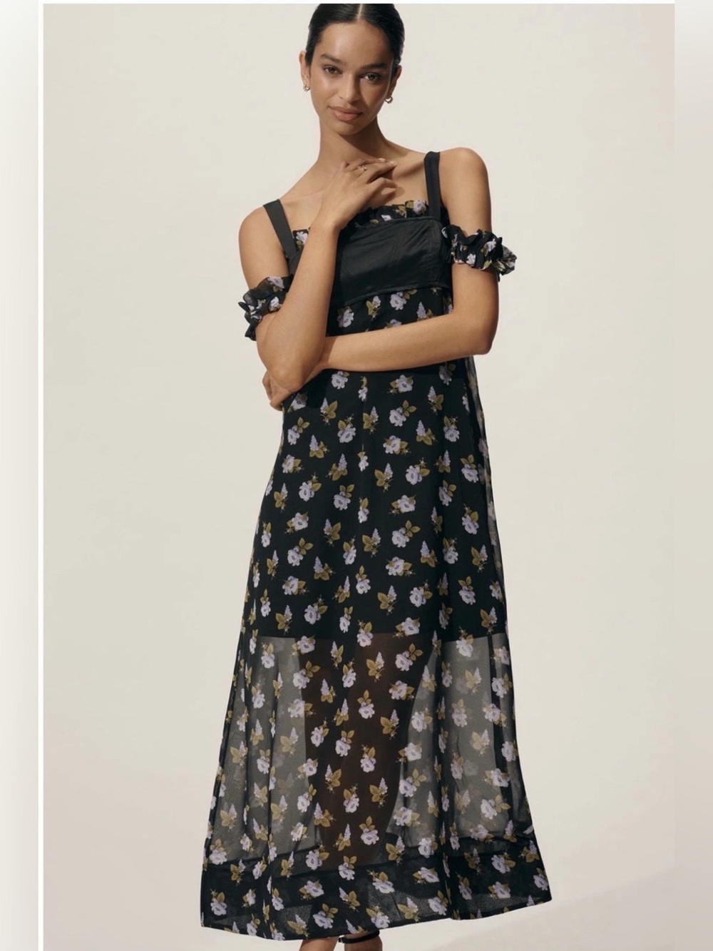 Maeve by Anthropologie Floral overlay dress size XL